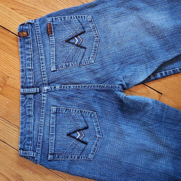 7 For All Mankind, Sz 30x31, Medium Wash Blue Denim Jeans - Picture 6 of 11